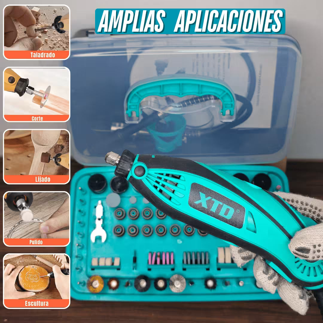Mini Drill + Set de 388Pcs Multifunción