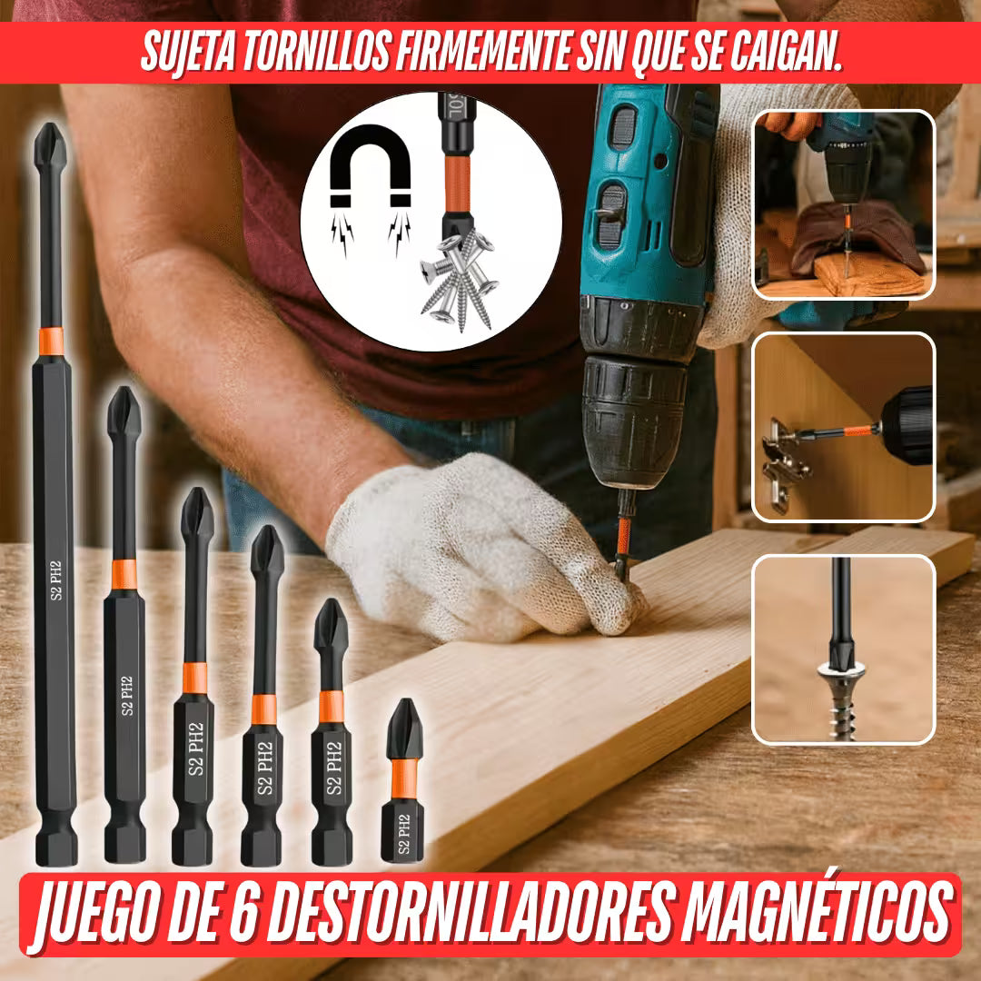 Juego de 6 destornilladores magnéticos