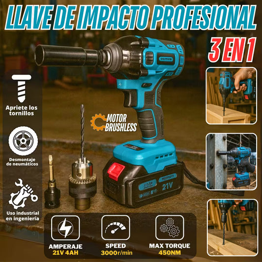 LLAVE DE IMPACTO PROFESIONAL 3 EN 1