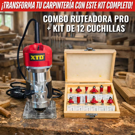 Combo Ruteadora Pro + Kit De 12 cuchillas