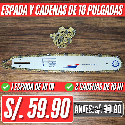 Espada y 2 Cadenas de 16 Pulgadas