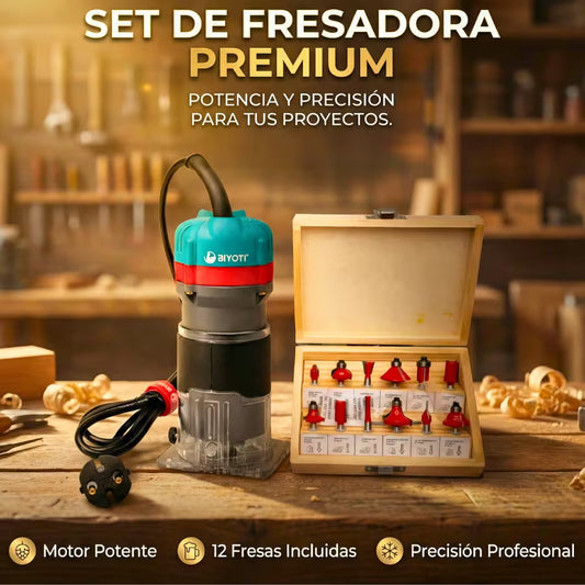 Combo Ruteadora Pro + Kit De 12 cuchillas